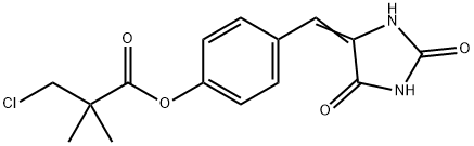4-[(2,5-DIOXOTETRAHYDRO-1H-IMIDAZOL-4-YLIDEN)METHYL]PHENYL 3-CHLORO-2,2-DIMETHYLPROPANOATE 结构式