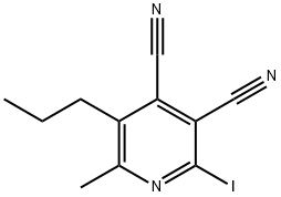 3,4-Pyridinedicarbonitrile,  2-iodo-6-methyl-5-propyl- 化学構造式