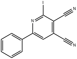 245079-25-8 3,4-Pyridinedicarbonitrile,  2-iodo-6-phenyl-