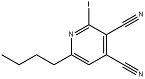 3,4-Pyridinedicarbonitrile,  6-butyl-2-iodo- Struktur