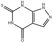 4-HYDROXY-6-MERCAPTOPYRAZOLO[3,4-D]PYRIMIDINE Struktur