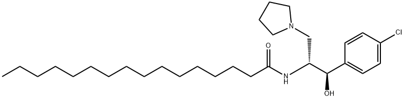 Hexadecanamide, N-[(1R,2R)-2-(4-chlorophenyl)-2-hydroxy-1-(1-pyrrolidinylmethyl)ethyl]- Struktur