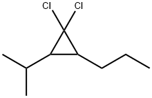 1,1-Dichloro-2-propyl-3-isopropylcyclopropane Struktur