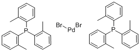 二溴双(三-O-甲苯基磷)化钯(II), 24554-43-6, 结构式