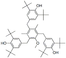 4,4',4''-[(2-メトキシ-4,6-ジメチル-1,3,5-ベンゼントリイル)トリス(メチレン)]トリス[2,6-ビス(1,1-ジメチルエチル)フェノール] 化学構造式
