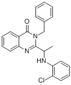 4(3H)-QUINAZOLINONE, 2-[1-[(2-CHLOROPHENYL)AMINO]ETHYL]-3-(PHENYLMETHYL)- Structure