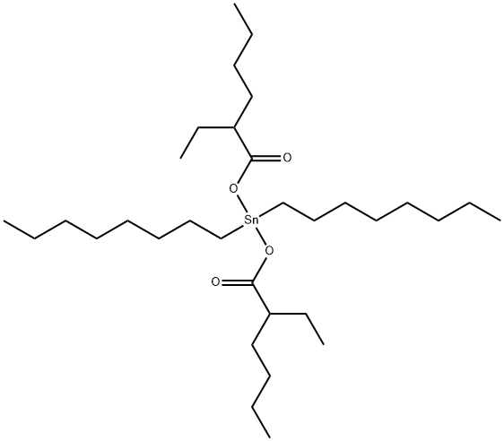 2-乙基-己酸 1,1'-(二辛基锡烷亚基)酯 结构式