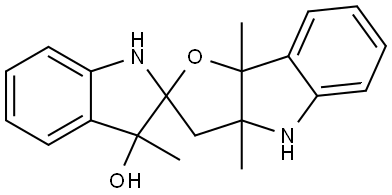 1',3,3',3a,4,8b-Hexahydro-3',3a,8b-trimethylspiro[2H-furo[3,2-b]indole-2,2'-[2H]indol]-3'-ol Struktur