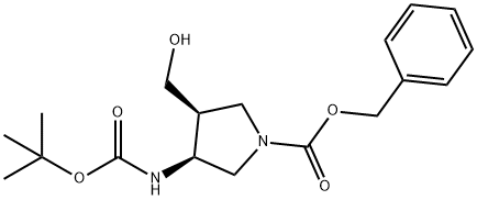 (3S,4S)-1-N-CBZ-3-(N-BOC-AMINO)-4-HYDROXYMETHYLPYRROLIDINE Structure
