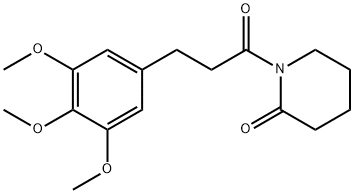 1-[3-(3,4,5-トリメトキシフェニル)プロピオニル]ピペリジン-2-オン 化学構造式