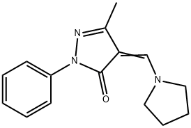 3-Methyl-1-phenyl-4-(1-pyrrolidinylmethylene)-2-pyrazolin-5-one 结构式