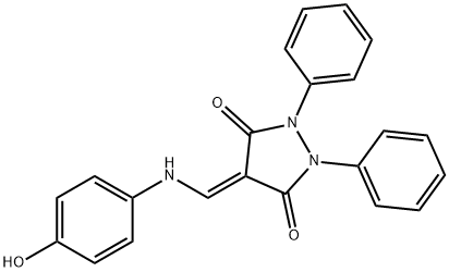 4-[(p-Hydroxyphenylamino)methylene]-1,2-diphenyl-3,5-pyrazolidinedione Struktur