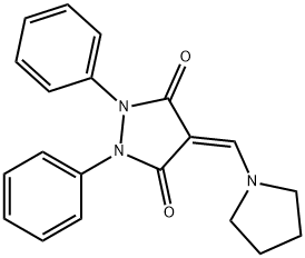 1,2-Diphenyl-4-(1-pyrrolidinylmethylene)-3,5-pyrazolidinedione Structure