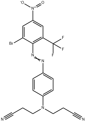 3-Bromo-2-[4-N,N-bis(2-cyanoethyl)aminophenylazo]-5-nitro-benzo trifluoride Struktur