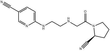 6-[[2-[[2-(2S)-2-Cyano-1-pyrrolidinyl]-2-oxoethyl]amino]ethyl]amino-3-pyridinecarbononitriledihydrochloride, 247016-69-9, 结构式