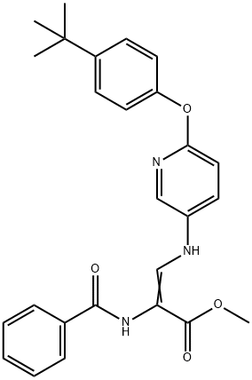 METHYL 2-(BENZOYLAMINO)-3-((6-[4-(TERT-BUTYL)PHENOXY]-3-PYRIDYL)AMINO)ACRYLATE 结构式