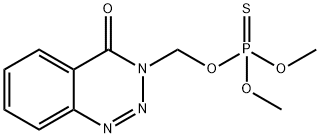 Thiophosphoric acid O,O-dimethyl O-[(3,4-dihydro-4-oxo-1,2,3-benzotriazin-3-yl)methyl] ester,24736-01-4,结构式