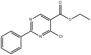 4-クロロ-2-フェニル-5-ピリミジンカルボン酸エチル 化学構造式