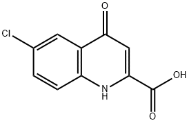 6-クロロ-4-オキソ-1,4-ジヒドロキノリン-2-カルボン酸 化学構造式