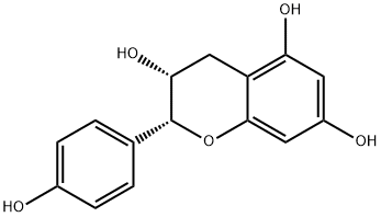 (2R,3R)-2-(4-ヒドロキシフェニル)-3,5,7-クロマントリオール 化学構造式