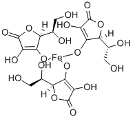 (+)- L-アスコルビン酸鉄(II) 化学構造式