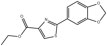 2-(苯并[D][1,3]二氧戊环-5-基)噻唑-4-甲酸乙酯 结构式