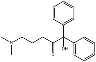 5-(ジメチルアミノ)-1-ヒドロキシ-1,1-ジフェニル-2-ペンタノン 化学構造式