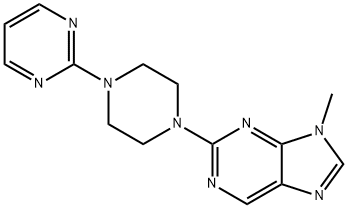 9-Methyl-2-[4-(2-pyrimidinyl)-1-piperazinyl]-9H-purine Structure