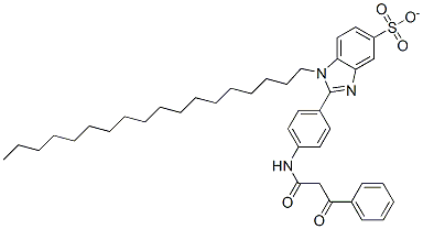 2-[4-[(1,3-dioxo-3-phenylpropyl)amino]phenyl]-1-octadecyl-1H-benzimidazole-5-sulphonate Struktur
