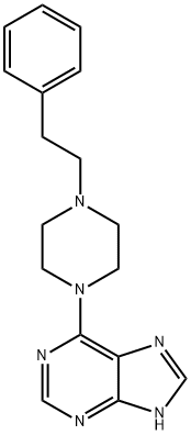 6-(4-フェネチル-1-ピペラジニル)-9H-プリン 化学構造式