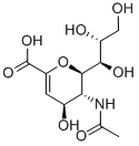 N-アセチル-2,3-ジデヒドロ-2-デオキシノイラミン酸 化学構造式