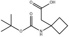 2-(1-((tert-Butoxycarbonyl)amino)cyclobutyl)acetic acid Struktur