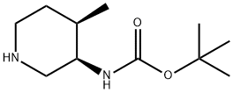 Carbamic acid, [(3R,4R)-4-methyl-3-piperidinyl]-, 1,1-dimethylethyl ester (9CI) 结构式