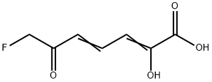 2,4-Heptadienoic  acid,  7-fluoro-2-hydroxy-6-oxo- Structure