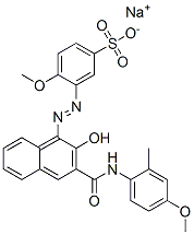sodium 3-[[2-hydroxy-3-[(4-methoxy-o-tolyl)carbamoyl]-1-naphthyl]azo]-4-methoxybenzenesulphonate Struktur