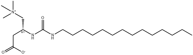 (3R)-3-ヒドロキシ-3-[(テトラデシルカルバモイル)アミノ]-4-(トリメチルアザニウミル)ブタノアート 化学構造式