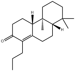 2(3H)-Phenanthrenone, 4,4a,4b,5,6,7,8,8a,9,10-decahydro-4b,8,8-trimethyl-1-propyl-, (4aR,4bS,8aS)- Struktur