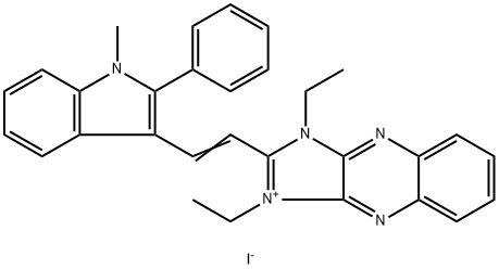 1,3-diethyl-2-[2-(1-methyl-2-phenyl-1H-indol-3-yl)vinyl]-1H-imidazo[4,5-b]quinoxalinium iodide|