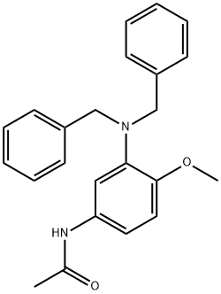 N-[3-[ビス(フェニルメチル)アミノ]-4-メトキシフェニル]アセトアミド 化学構造式