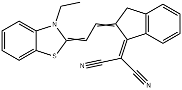 ((2E)-2-[(2Z)-2-(3-ETHYL-1,3-BENZOTHIAZOL-2(3H)-YLIDENE)ETHYLIDENE]-2,3-DIHYDRO-1H-INDEN-1-YLIDENE)MALONONITRILE Structure