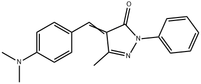 4-[[4-(ジメチルアミノ)フェニル]メチレン]-2,4-ジヒドロ-5-メチル-2-フェニル-3H-ピラゾール-3-オン 化学構造式