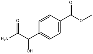 Benzoic  acid,  4-(2-amino-1-hydroxy-2-oxoethyl)-,  methyl  ester Struktur