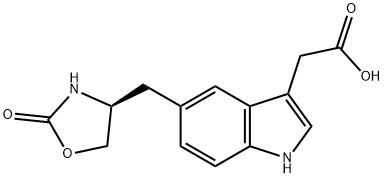 5-[[(4S)-2-Oxo-4-oxazolidinyl]Methyl]-1H-indole-3-acetic Acid 化学構造式
