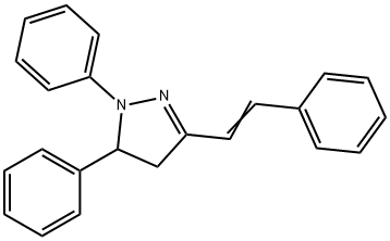 1,5-ジフェニル-3-スチリル-2-ピラゾリン 化学構造式