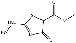 5-Thiazolecarboxylicacid,4,5-dihydro-2-(hydroxyamino)-4-oxo-,methylester Structure
