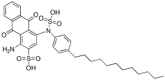 1-amino-4-(4-dodecylsulphoanilino)-9,10-dihydro-9,10-dioxoanthracene-2-sulphonic acid ,25158-37-6,结构式