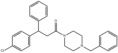 1-(4-Benzyl-1-piperazinyl)-3-(p-chlorophenyl)-3-phenyl-1-propanone Structure