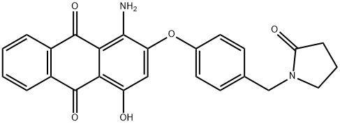 1-amino-4-hydroxy-2-[[alpha-(2-oxo-1-pyrrolidinyl)-p-tolyl]oxy]anthraquinone Struktur