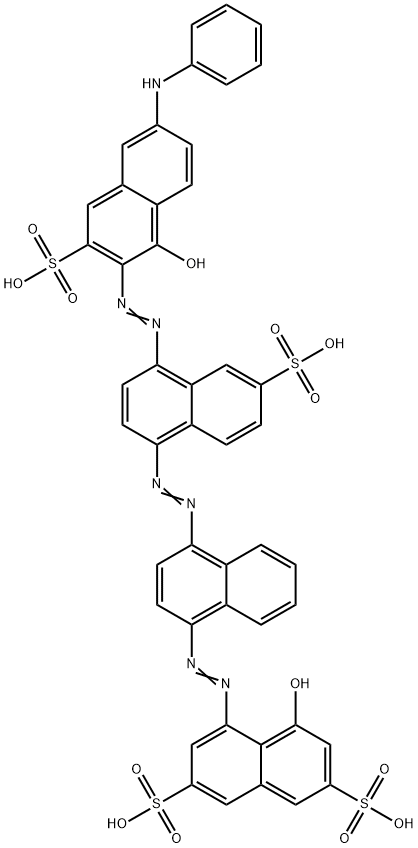 4-hydroxy-5-[[4-[[4-[[1-hydroxy-6-(phenylamino)-3-sulpho-2-naphthyl]azo]-6-sulphonaphthyl]azo]naphthyl]azo]naphthalene-2,7-disulphonic acid Struktur
