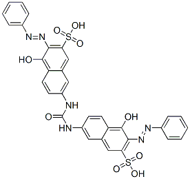 7,7'-(carbonyldiimino)bis[4-hydroxy-3-(phenylazo)naphthalene-2-sulphonic] acid Structure